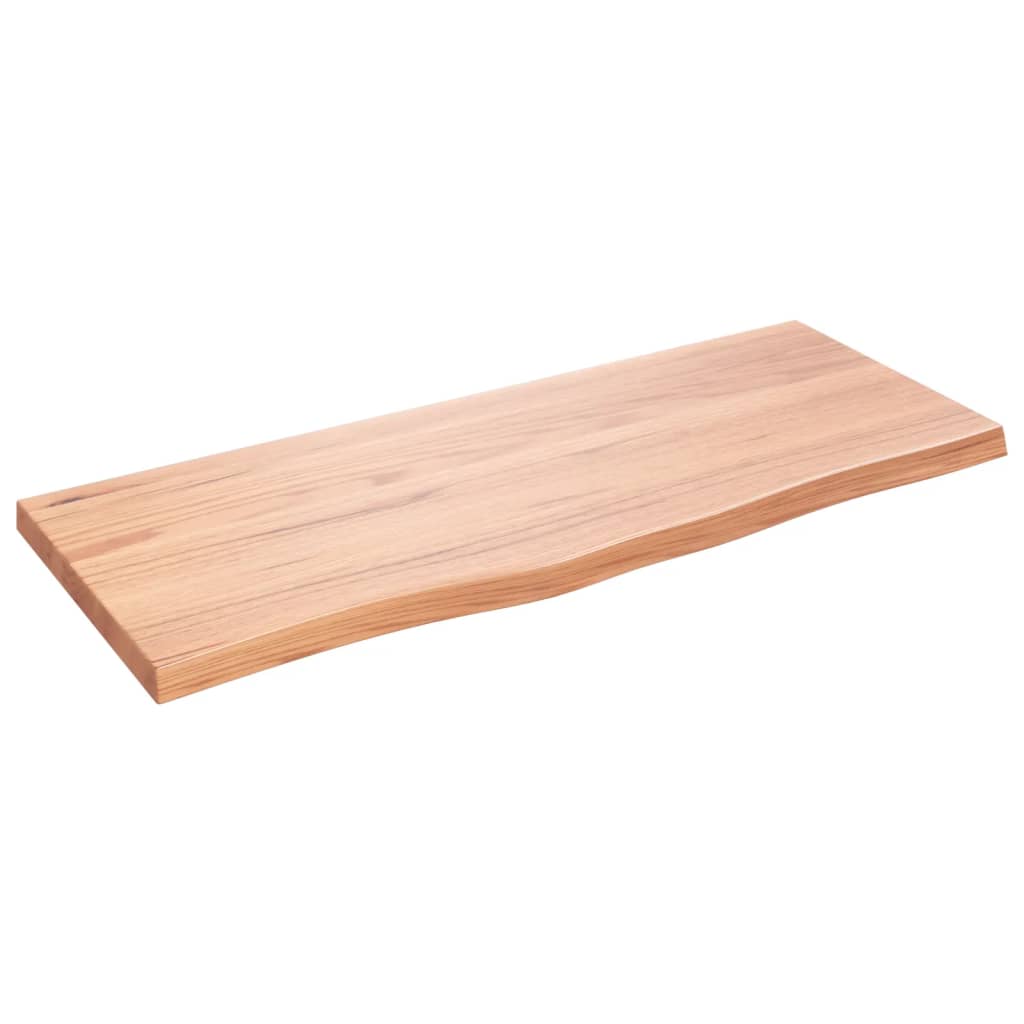 bordplade 100x40x(2-4) cm behandlet massivt egetræ lysebrun