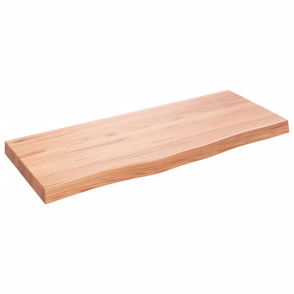bordplade 100x40x(2-6) cm behandlet massivt egetræ lysebrun