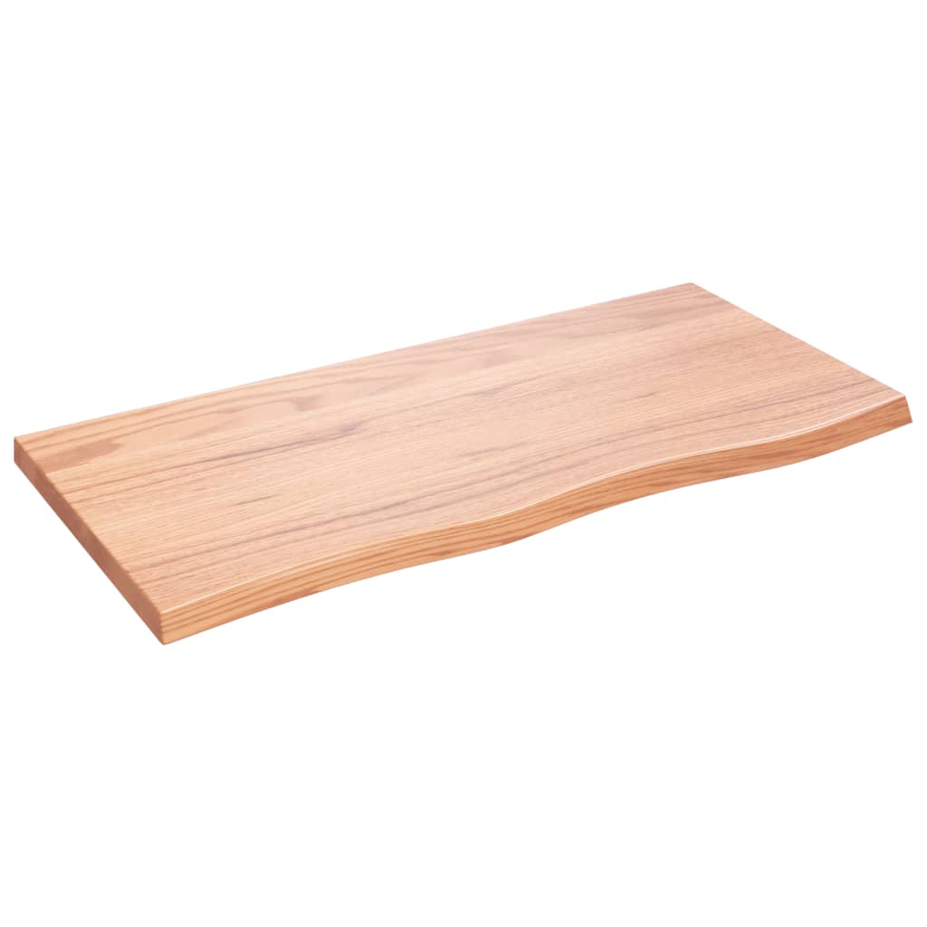 bordplade 100x50x(2-4) cm behandlet massivt egetræ lysebrun