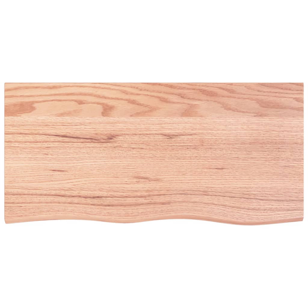 bordplade 100x50x(2-4) cm behandlet massivt egetræ lysebrun