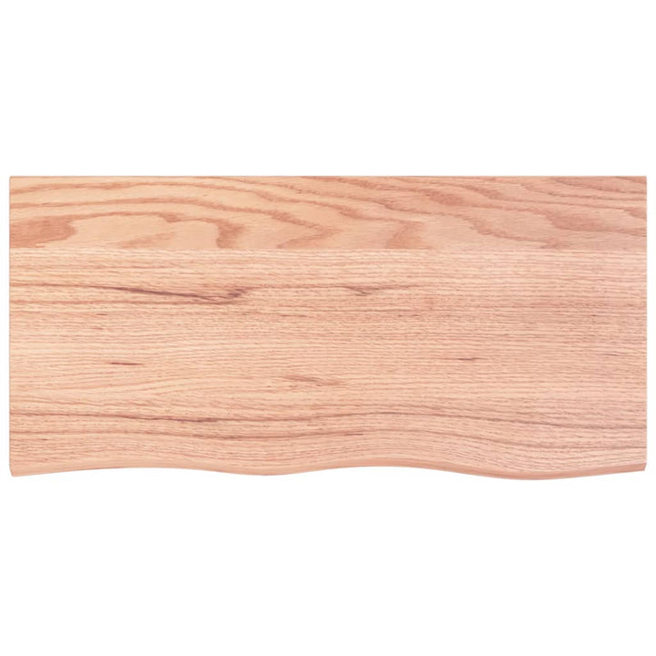 bordplade 100x50x(2-4) cm behandlet massivt egetræ lysebrun