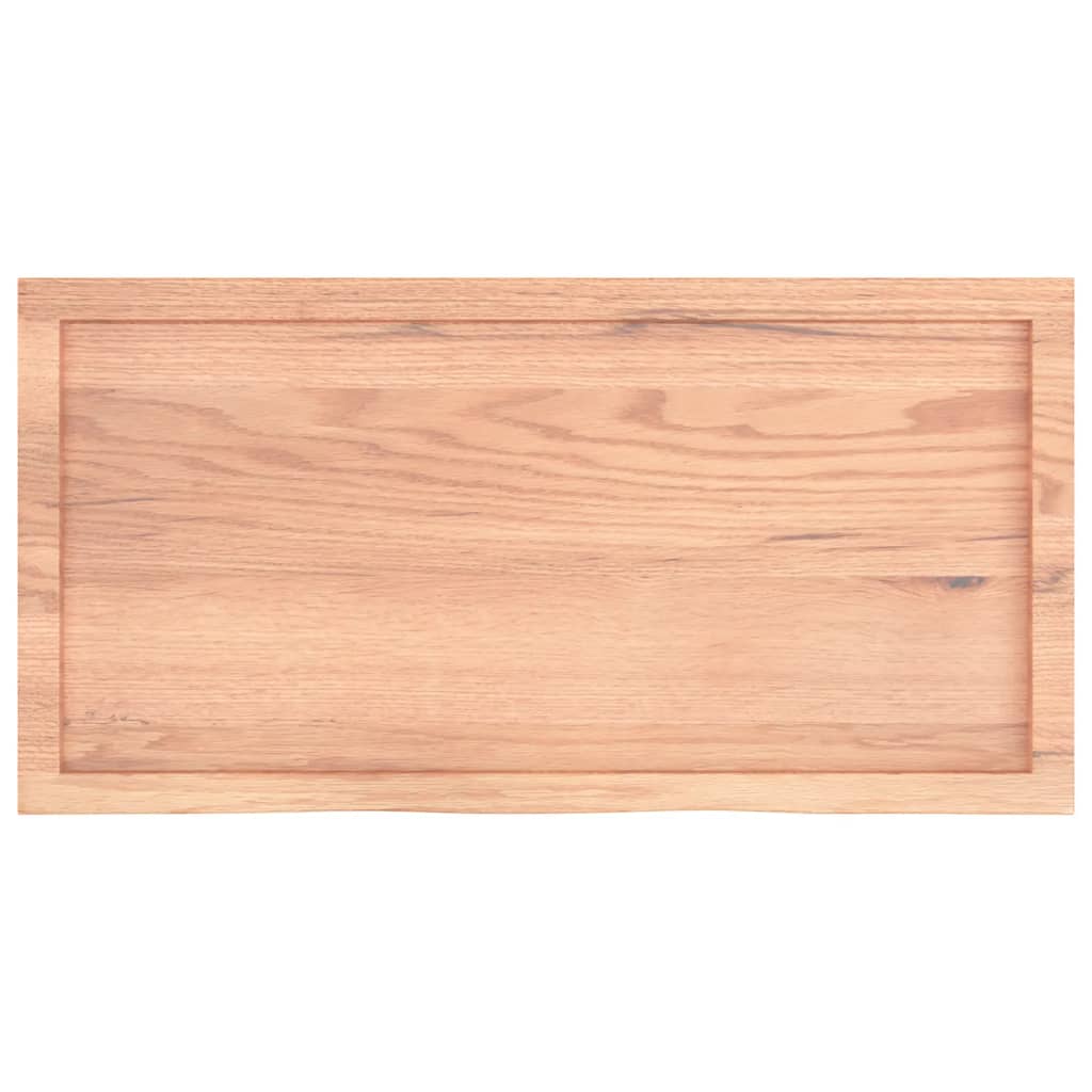 bordplade 100x50x(2-4) cm behandlet massivt egetræ lysebrun