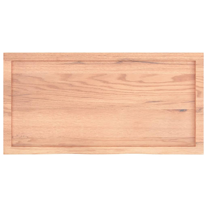 bordplade 100x50x(2-4) cm behandlet massivt egetræ lysebrun