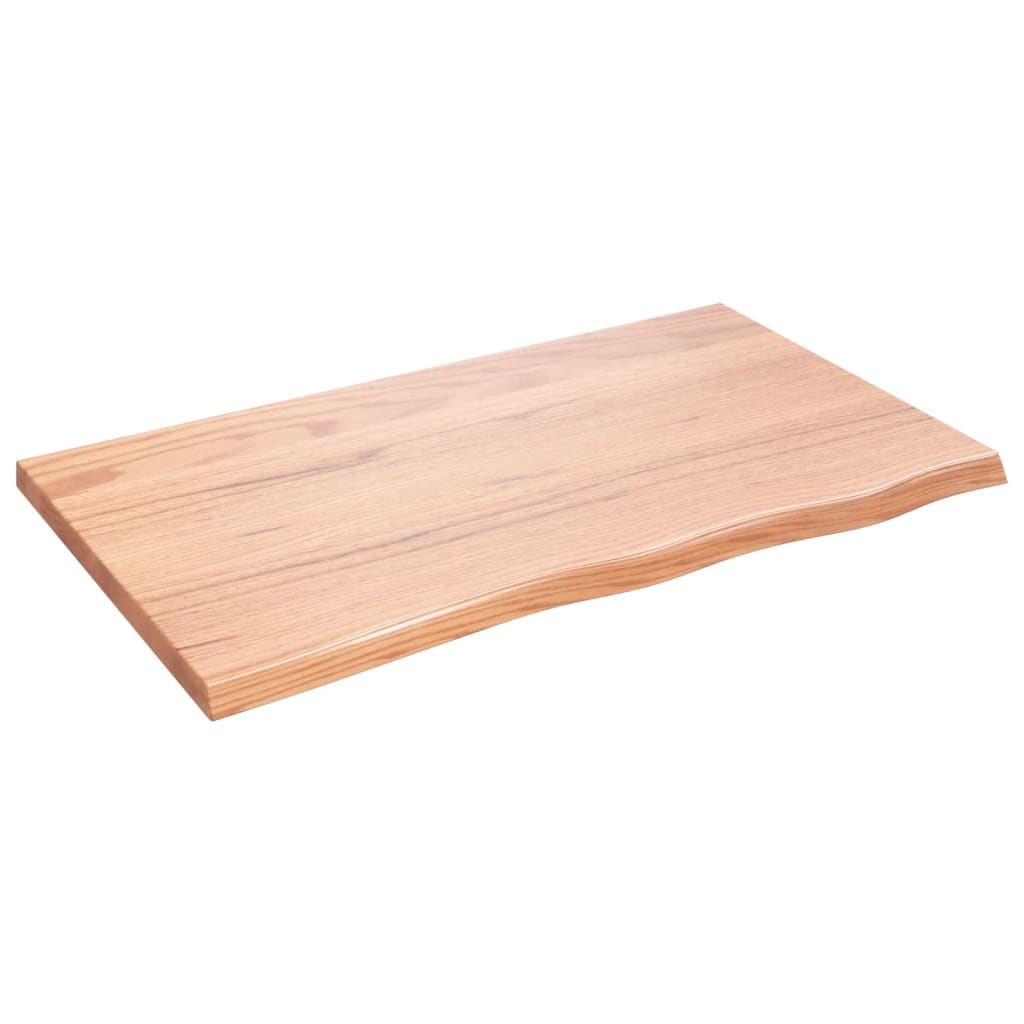 bordplade 100x60x(2-4) cm behandlet massivt egetræ lysebrun