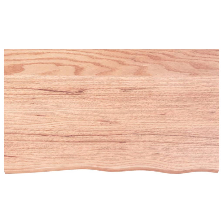 bordplade 100x60x(2-4) cm behandlet massivt egetræ lysebrun
