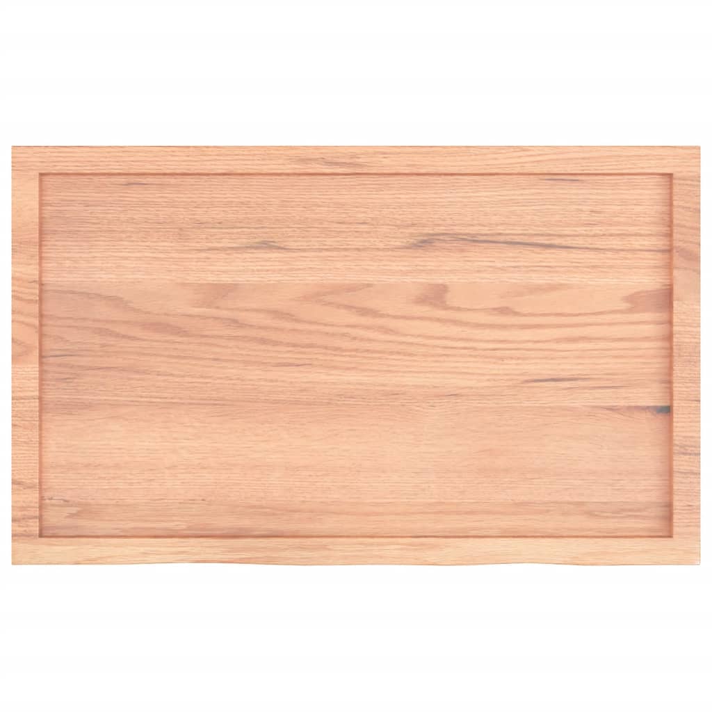 bordplade 100x60x(2-4) cm behandlet massivt egetræ lysebrun