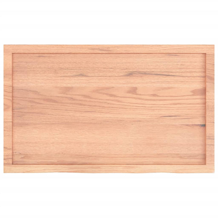 bordplade 100x60x(2-4) cm behandlet massivt egetræ lysebrun