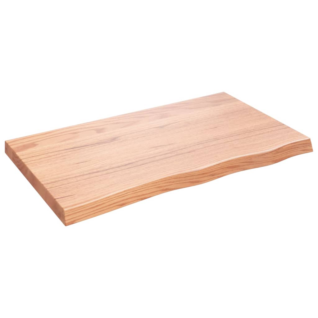 bordplade 100x60x(2-6) cm behandlet massivt egetræ lysebrun
