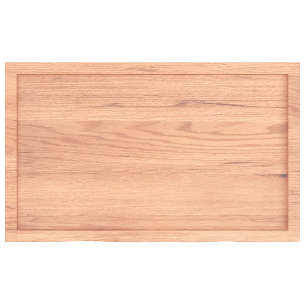 bordplade 100x60x(2-6) cm behandlet massivt egetræ lysebrun