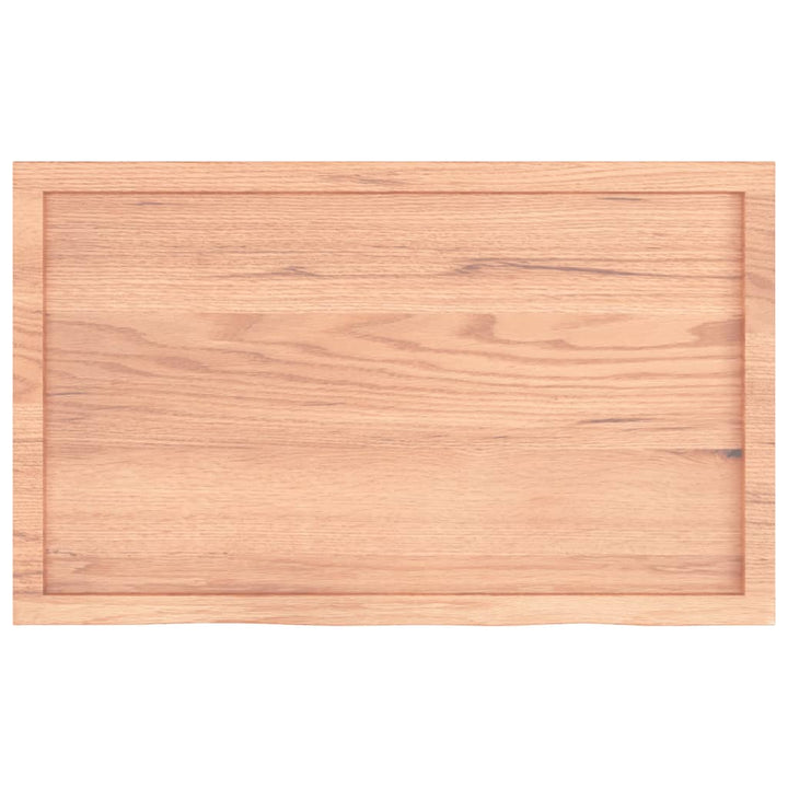 bordplade 100x60x(2-6) cm behandlet massivt egetræ lysebrun