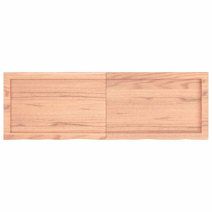 bordplade 120x40x(2-4) cm behandlet massivt egetræ lysebrun