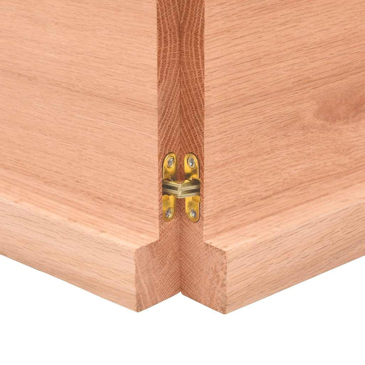 bordplade 120x40x(2-4) cm behandlet massivt egetræ lysebrun