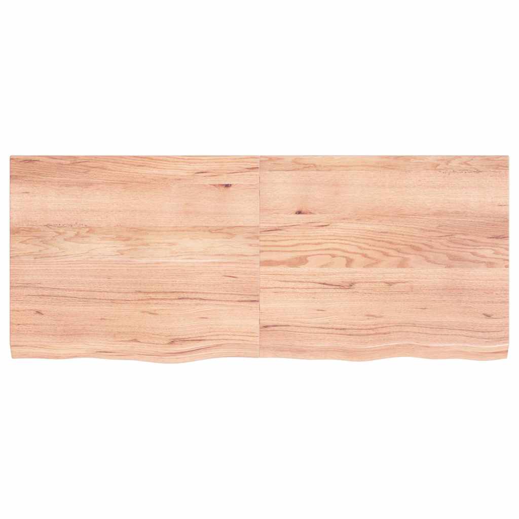 bordplade 120x50x(2-4) cm behandlet massivt egetræ lysebrun