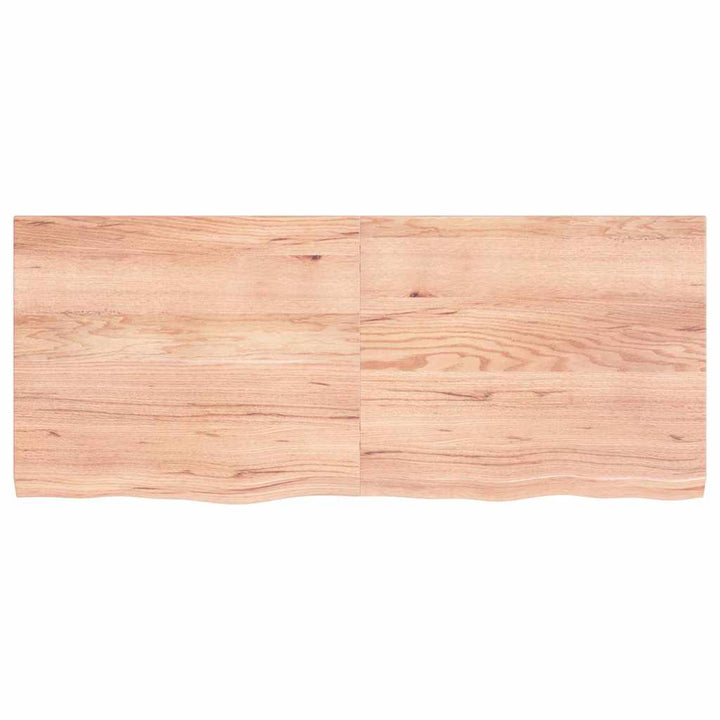 bordplade 120x50x(2-4) cm behandlet massivt egetræ lysebrun