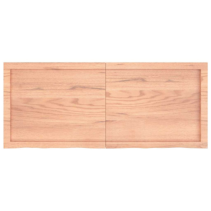 bordplade 120x50x(2-4) cm behandlet massivt egetræ lysebrun