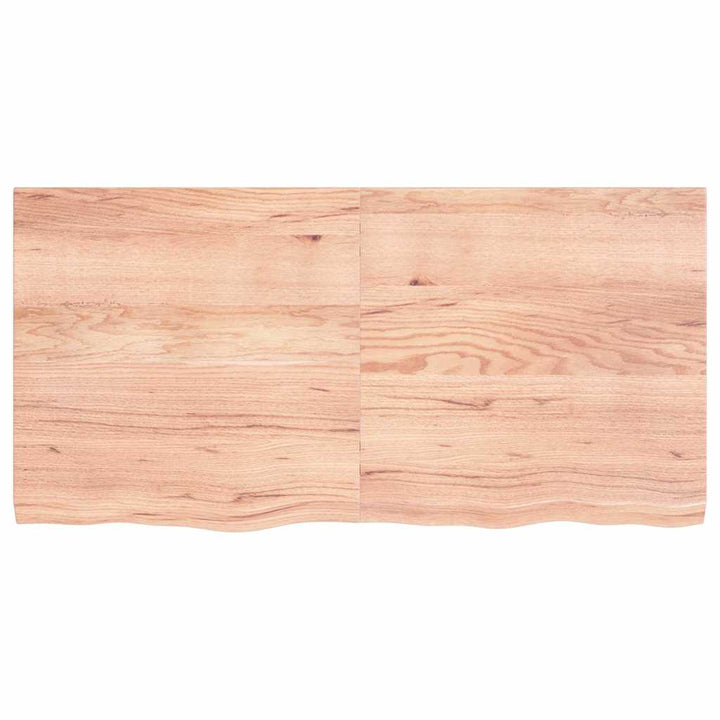 bordplade 120x60x(2-4) cm behandlet massivt egetræ lysebrun