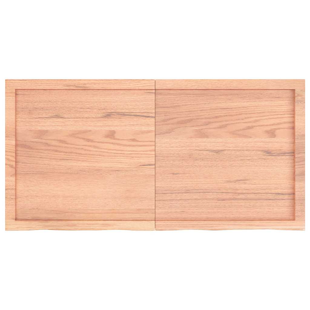 bordplade 120x60x(2-4) cm behandlet massivt egetræ lysebrun