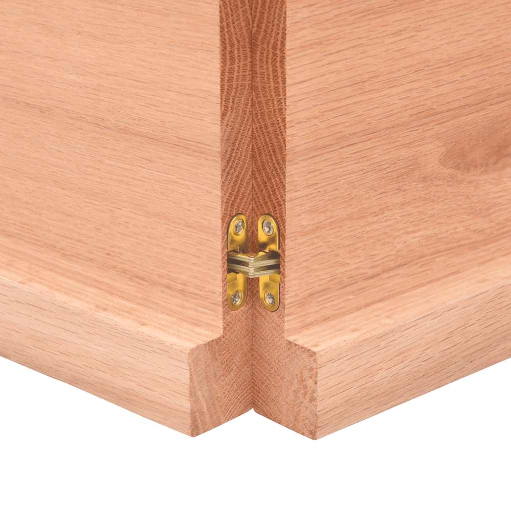 bordplade 120x60x(2-4) cm behandlet massivt egetræ lysebrun