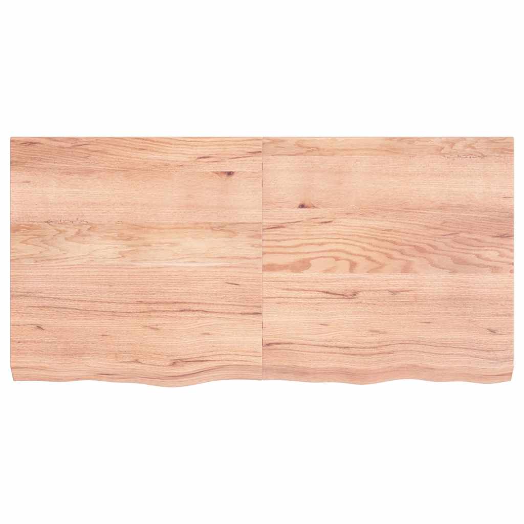 bordplade 120x60x(2-6) cm behandlet massivt egetræ lysebrun
