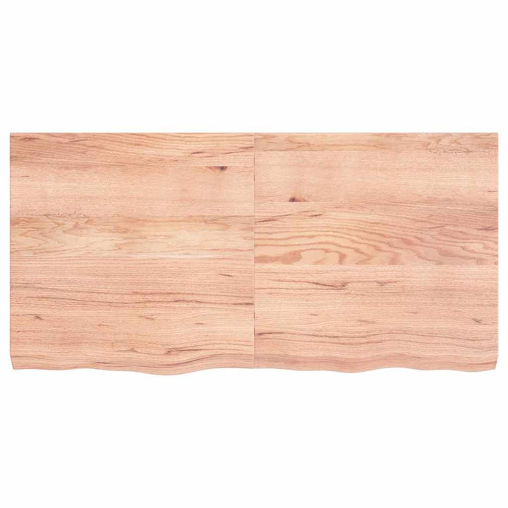 bordplade 120x60x(2-6) cm behandlet massivt egetræ lysebrun