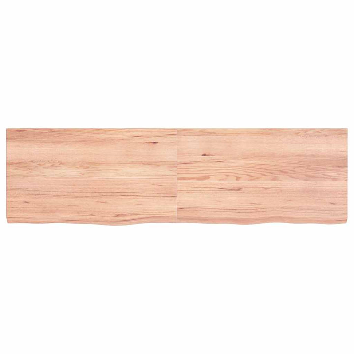 bordplade 140x40x(2-4) cm behandlet massivt egetræ lysebrun