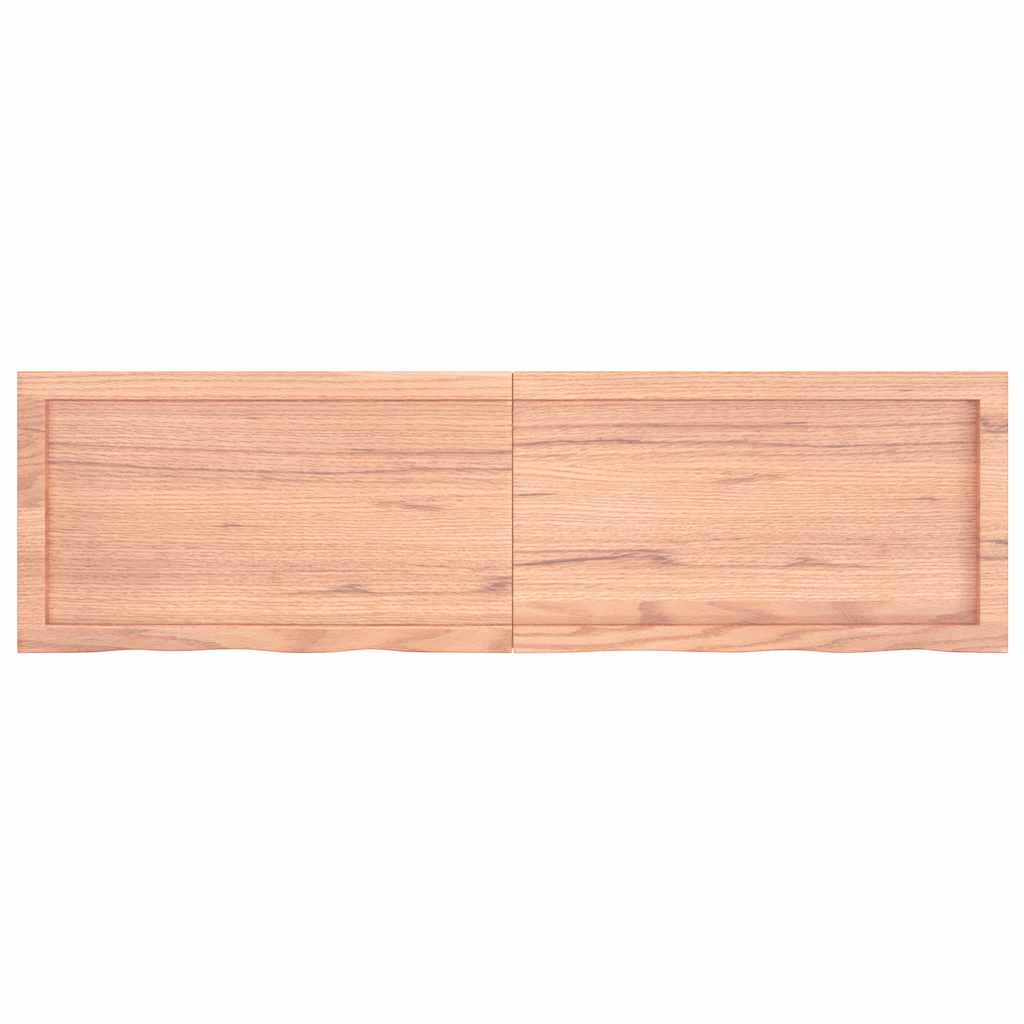 bordplade 140x40x(2-4) cm behandlet massivt egetræ lysebrun