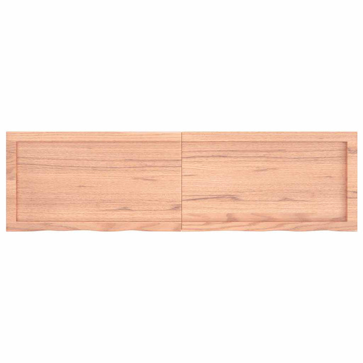 bordplade 140x40x(2-4) cm behandlet massivt egetræ lysebrun