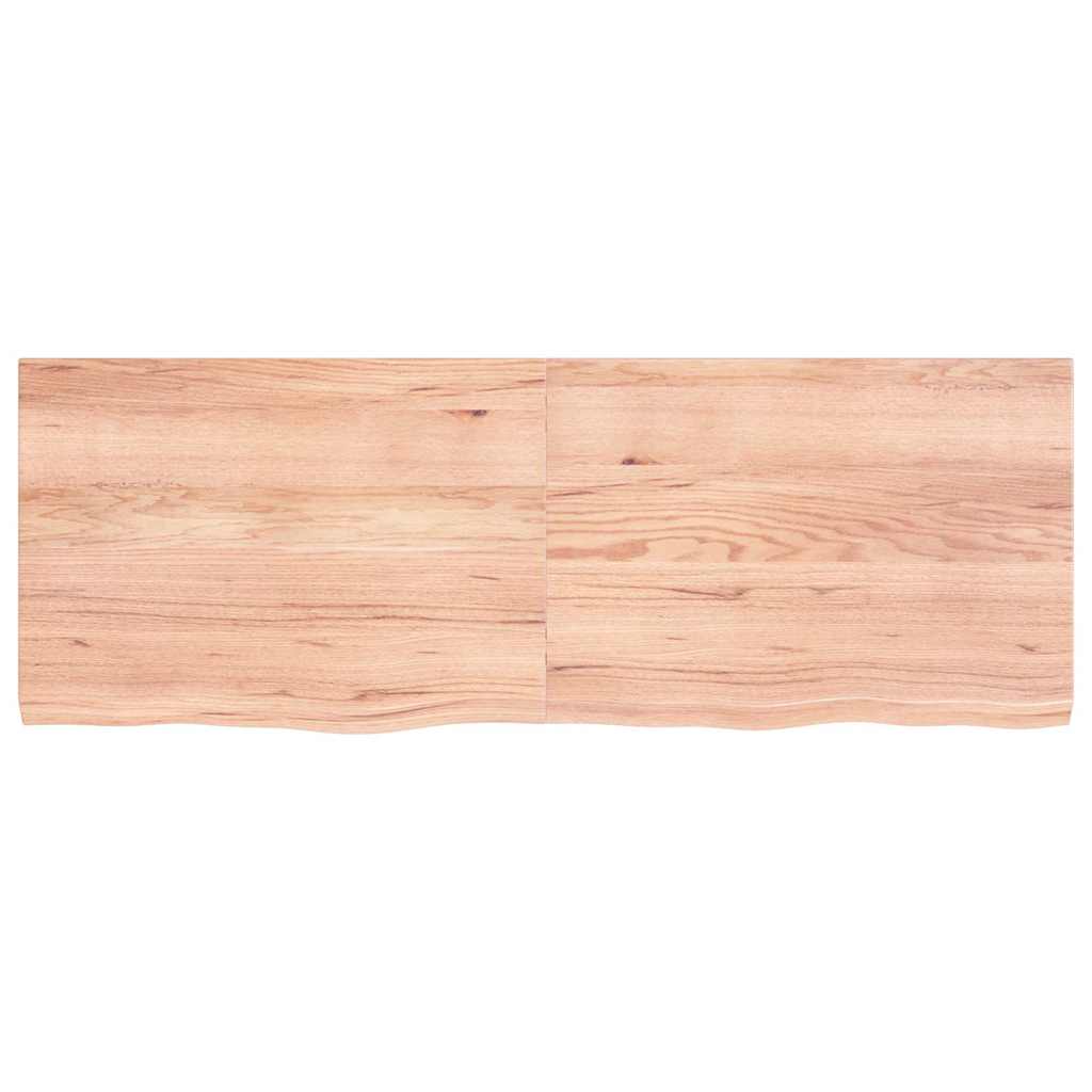 bordplade 140x50x(2-4) cm behandlet massivt egetræ lysebrun
