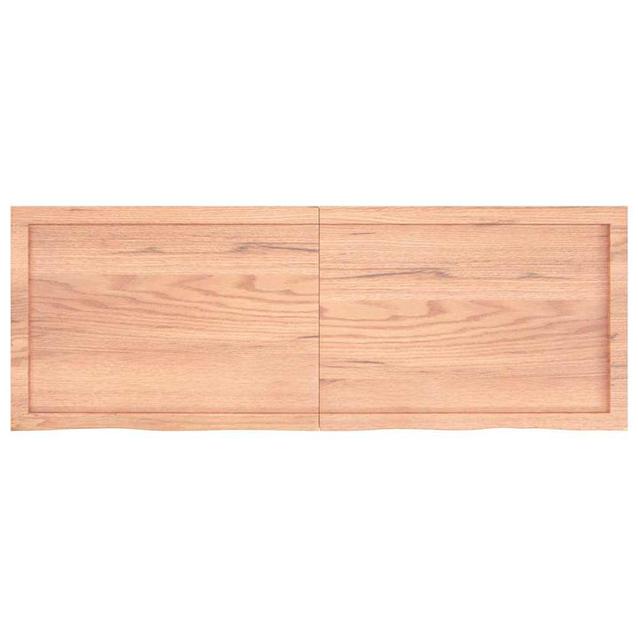 bordplade 140x50x(2-4) cm behandlet massivt egetræ lysebrun