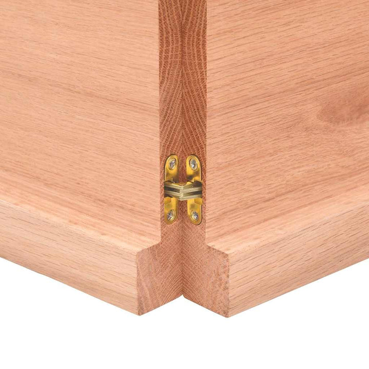 bordplade 140x50x(2-4) cm behandlet massivt egetræ lysebrun