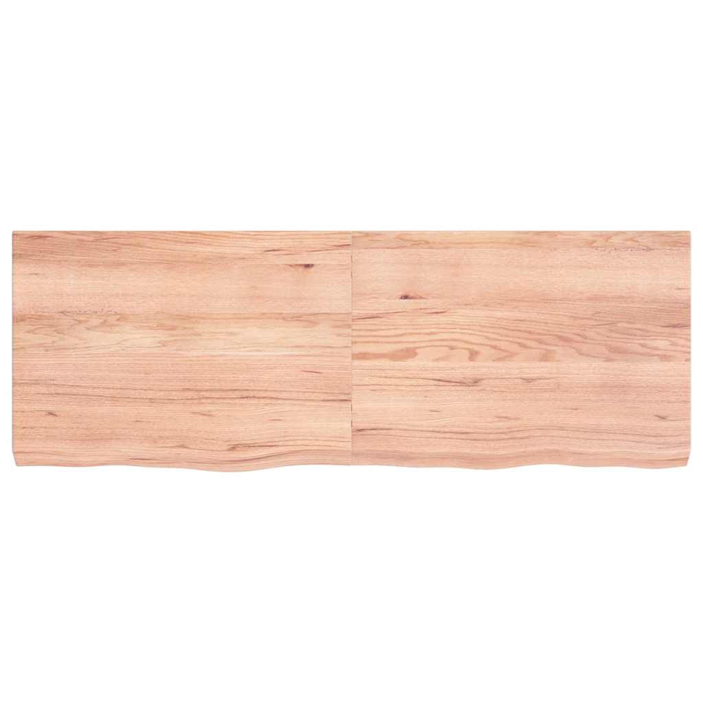 bordplade 140x50x(2-6) cm behandlet massivt egetræ lysebrun