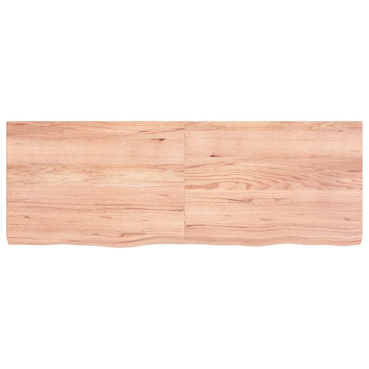 bordplade 140x50x(2-6) cm behandlet massivt egetræ lysebrun