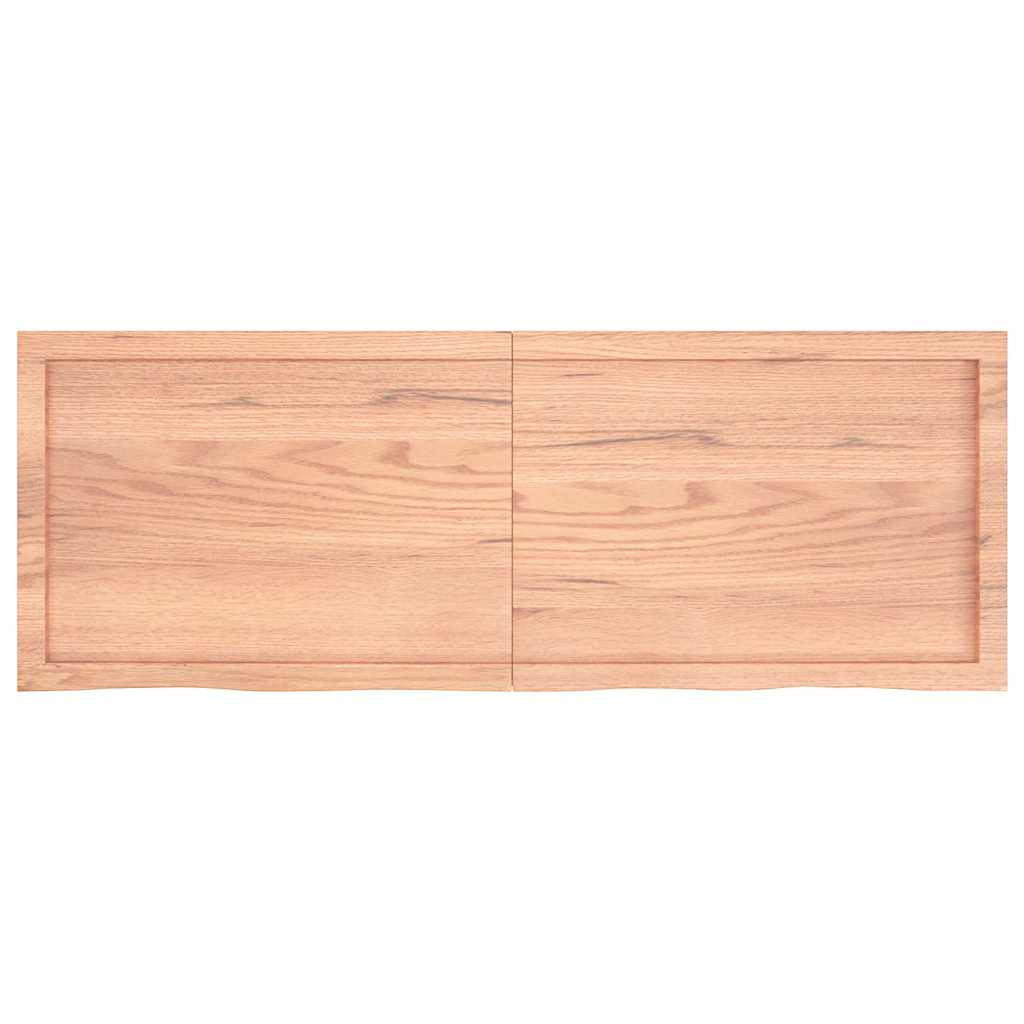 bordplade 140x50x(2-6) cm behandlet massivt egetræ lysebrun