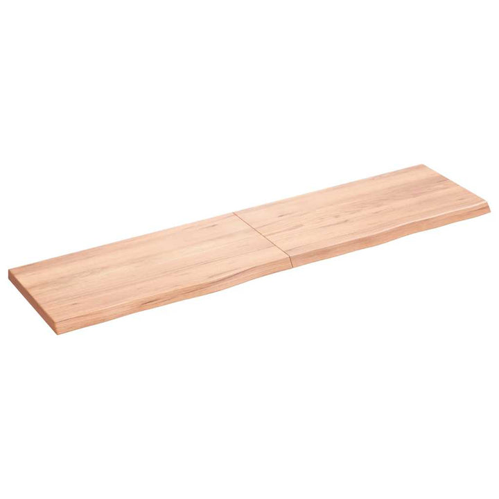 bordplade 160x40x(2-4) cm behandlet massivt egetræ lysebrun