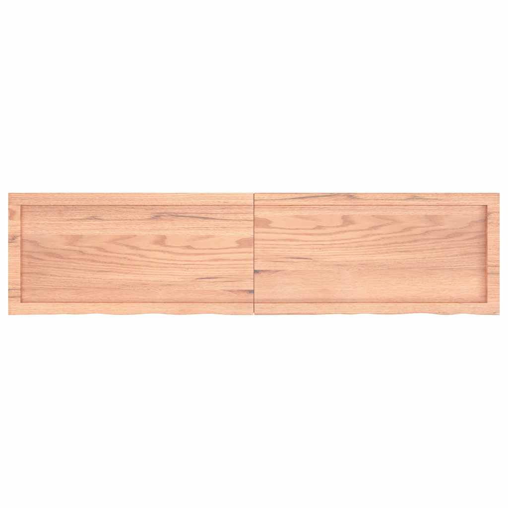 bordplade 160x40x(2-4) cm behandlet massivt egetræ lysebrun