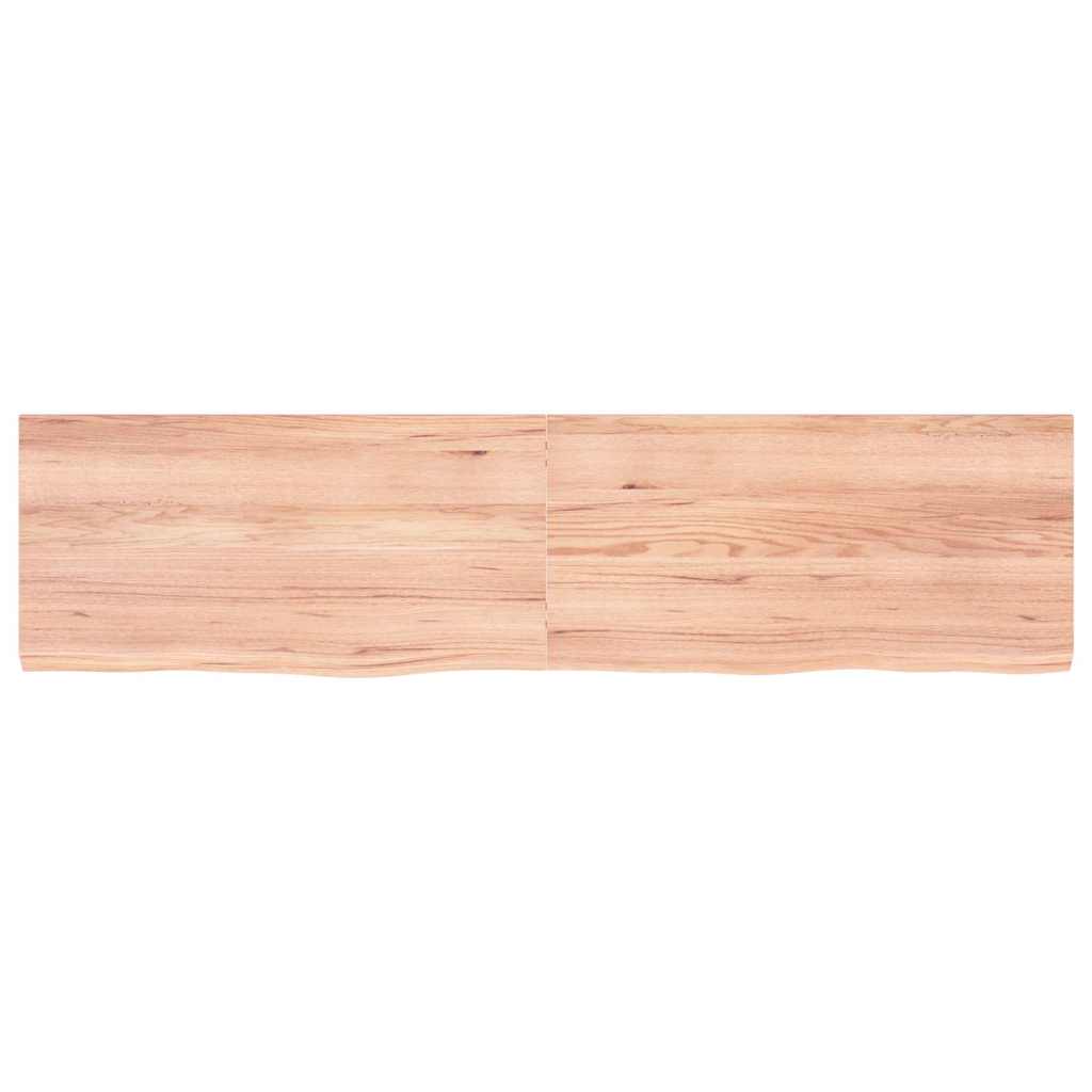 bordplade 160x40x(2-4) cm behandlet massivt egetræ lysebrun