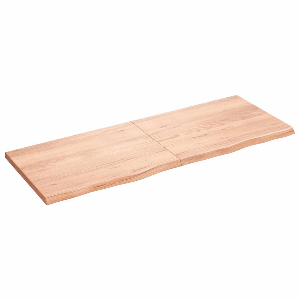 bordplade 160x60x(2-4) cm behandlet massivt egetræ lysebrun