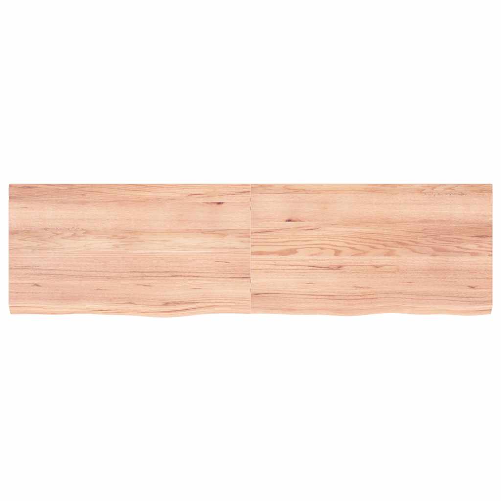 bordplade 180x50x(2-4) cm behandlet massivt egetræ lysebrun