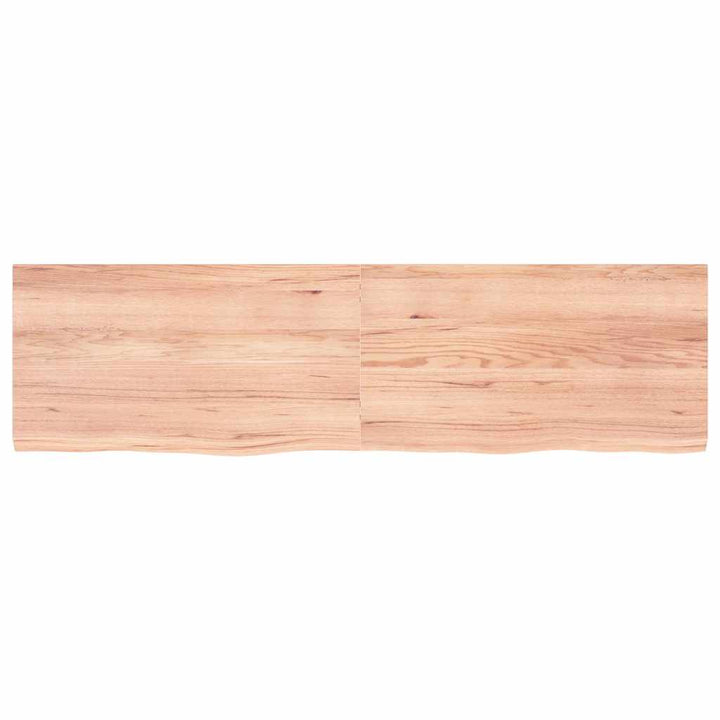 bordplade 180x50x(2-4) cm behandlet massivt egetræ lysebrun