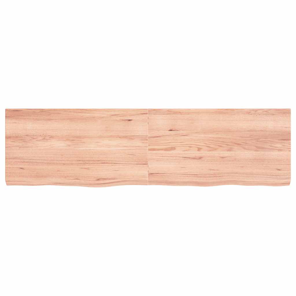 bordplade 180x50x(2-6) cm behandlet massivt egetræ lysebrun