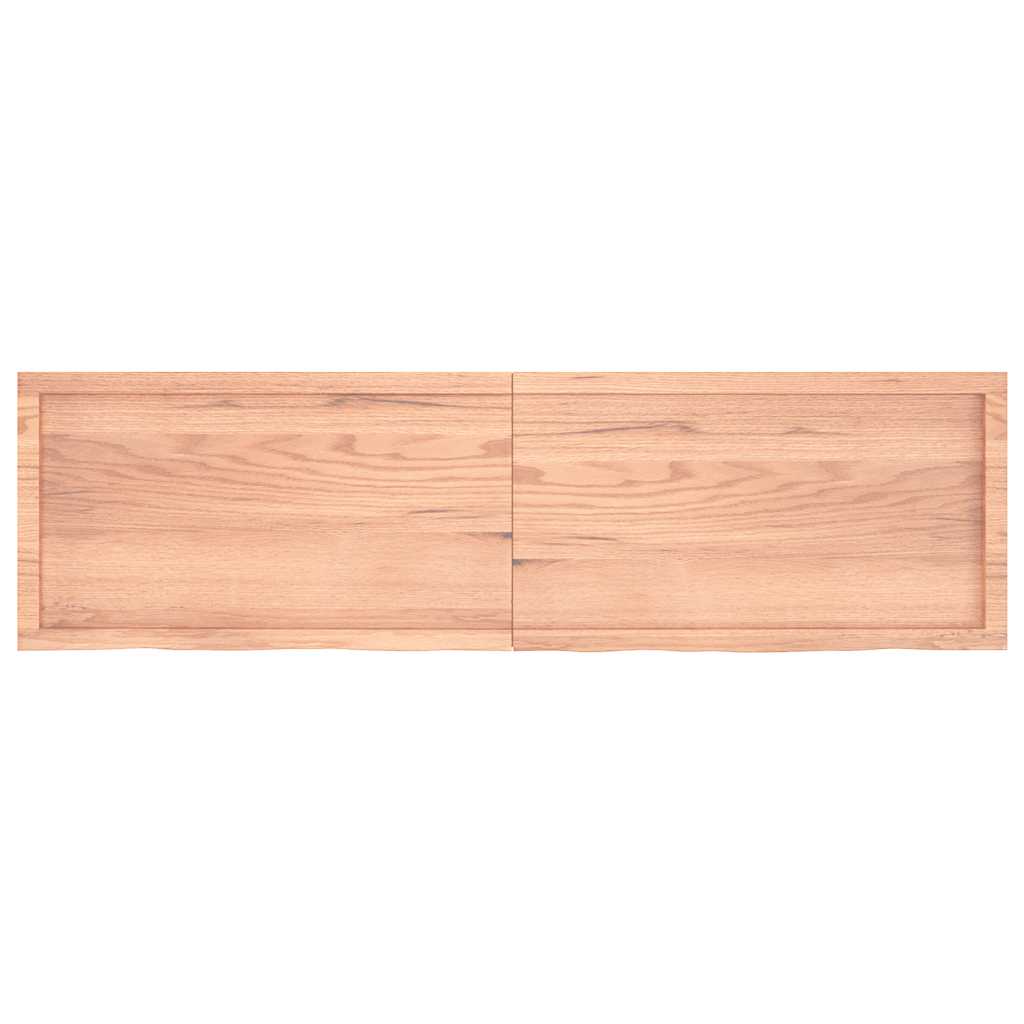 bordplade 180x50x(2-6) cm behandlet massivt egetræ lysebrun
