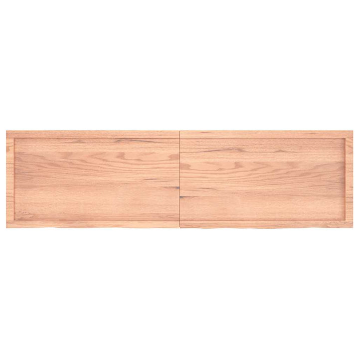 bordplade 180x50x(2-6) cm behandlet massivt egetræ lysebrun