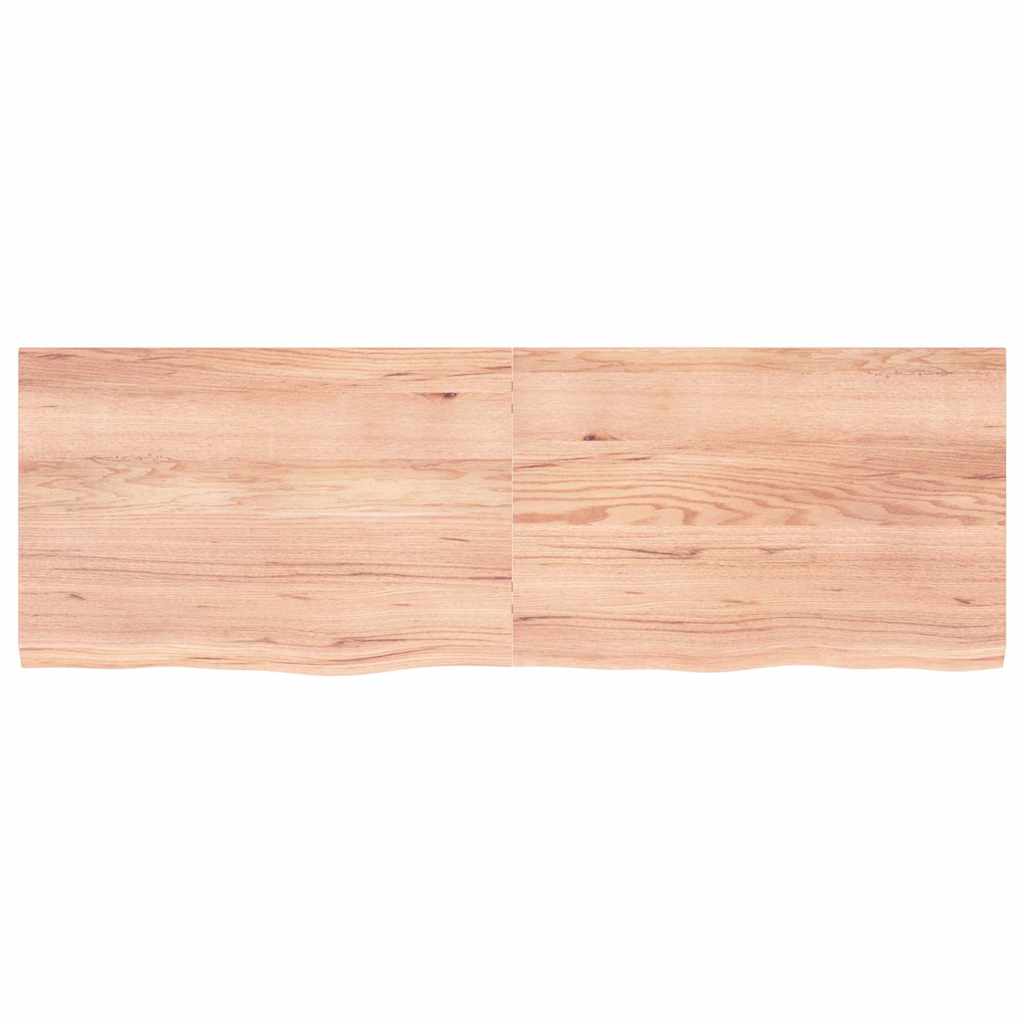 bordplade 180x60x(2-4) cm behandlet massivt egetræ lysebrun