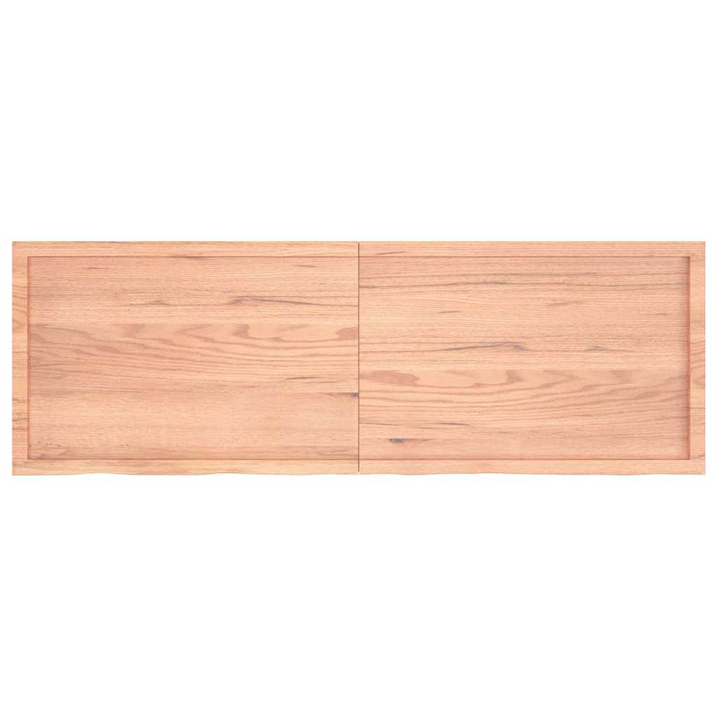 bordplade 180x60x(2-4) cm behandlet massivt egetræ lysebrun