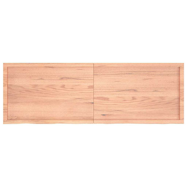 bordplade 180x60x(2-4) cm behandlet massivt egetræ lysebrun