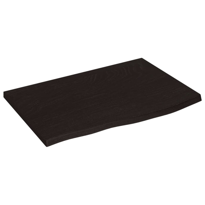 bordplade 60x40x2 cm behandlet massivt egetræ mørkebrun
