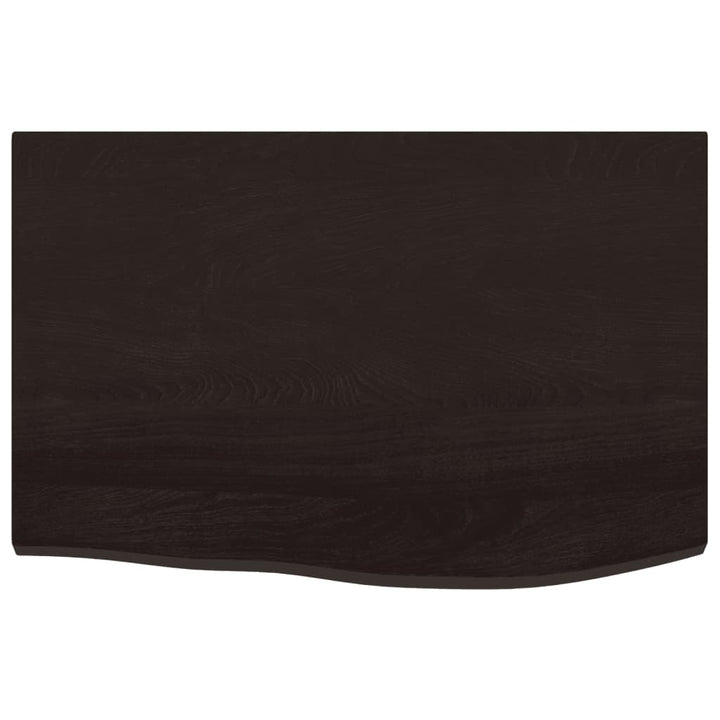 bordplade 60x40x2 cm behandlet massivt egetræ mørkebrun