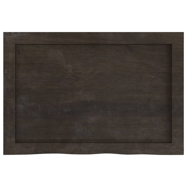 bordplade 60x40x(2-4) cm behandlet massivt egetræ mørkebrun
