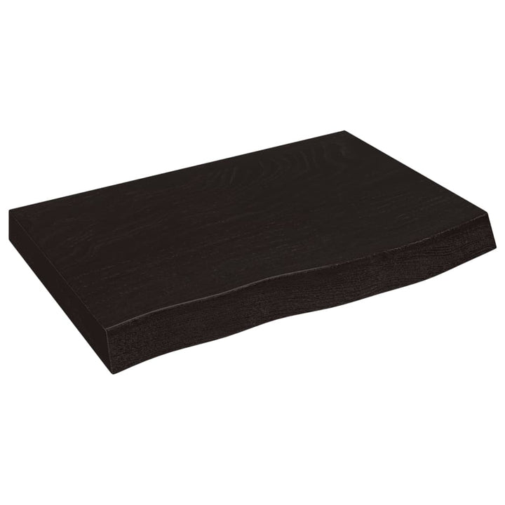 bordplade 60x40x(2-6) cm behandlet massivt egetræ mørkebrun