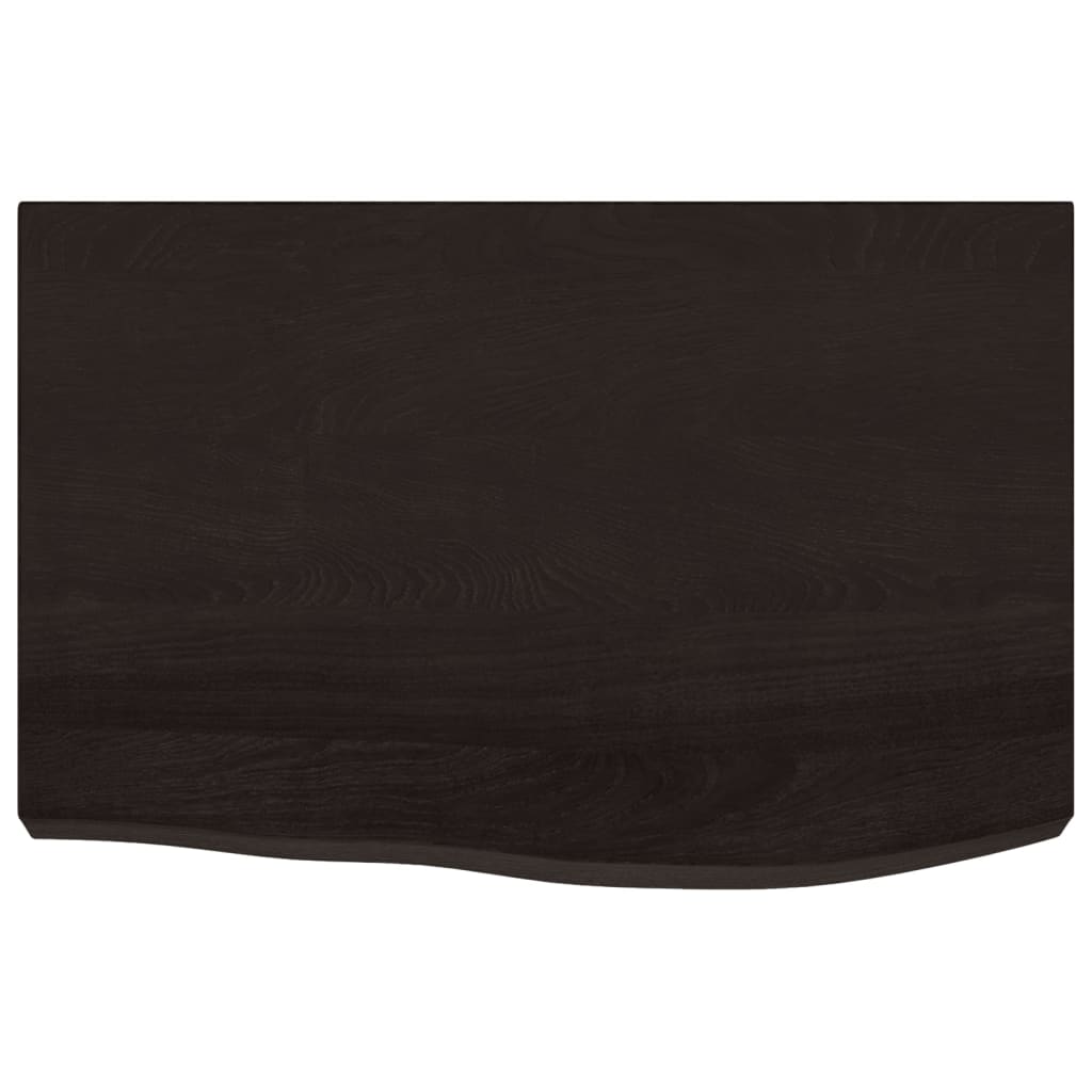 bordplade 60x40x(2-6) cm behandlet massivt egetræ mørkebrun